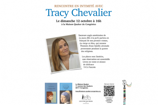 Rencontre en intimité avec Tracy Chevalier à la maison Quaker de Congénies en partenariat avec La Petite Librairie